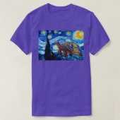 ファンゴッホ星空の夜の海絵画亀アートのT-Sh Tシャツ (デザイン正面)