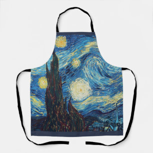 ファンゴッホ星空の夜クラシックの印象派アート エプロン