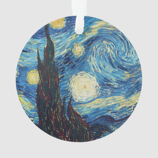 ファンゴッホ星空の夜クラシックの印象派アート オーナメント (裏面)