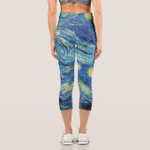 ファンゴッホ星空の夜クラシックの印象派アート カプリレギンス (裏面)