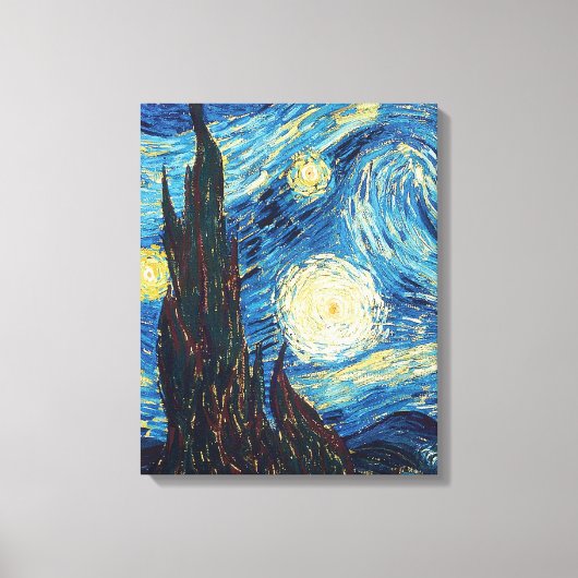 ファンゴッホ星空の夜クラシックの印象派アート キャンバスプリント (正面)