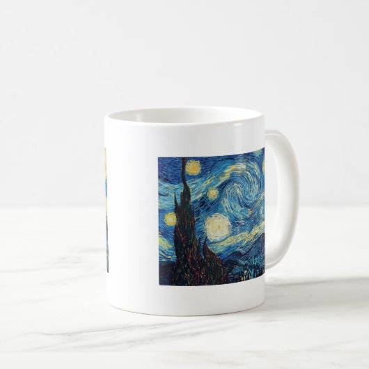 ファンゴッホ星空の夜クラシックの印象派アート コーヒーマグカップ (正面右)