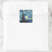 ファンゴッホ星空の夜クラシックの印象派アート スクエアシール (バッグ)