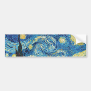 ファンゴッホ星空の夜クラシックの印象派アート バンパーステッカー