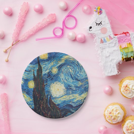 ファンゴッホ星空の夜クラシックの印象派アート ペーパープレート (パーティー)