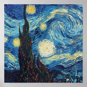 ファンゴッホ星空の夜クラシックの印象派アート ポスター