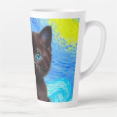 ファンゴッホ星空の夜黒猫 カフェラテマグ (右)