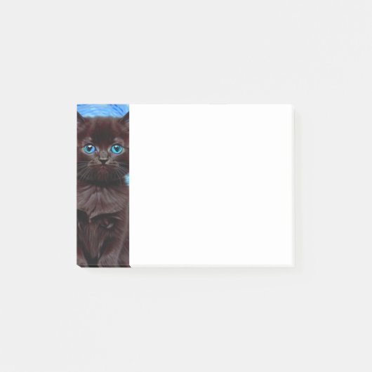 ファンゴッホ星空の夜黒猫 ポストイット (正面)