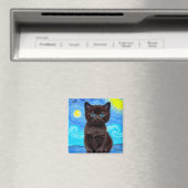 ファンゴッホ星空の夜黒猫 マグネット (インサイチュ (食洗機))