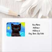 ファンゴッホ星空の夜黒猫 ラベル (インサイチュ)