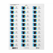 ファンゴッホ星空の夜黒猫 ラベル (フルシート)