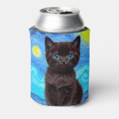 ファンゴッホ星空の夜黒猫 缶クーラー (缶裏面)