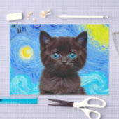 ファンゴッホ星空の夜黒猫 薄葉紙 (クラフト)