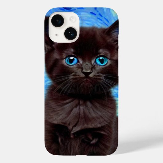 ファンゴッホ星空の夜黒猫 Case-Mate iPhoneケース (裏面)