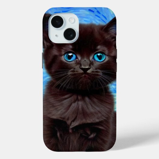 ファンゴッホ星空の夜黒猫 Case-Mate iPhoneケース (裏面)