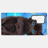 ファンゴッホ星空の夜黒猫 SAMSUNG GALAXYケース (裏面横)