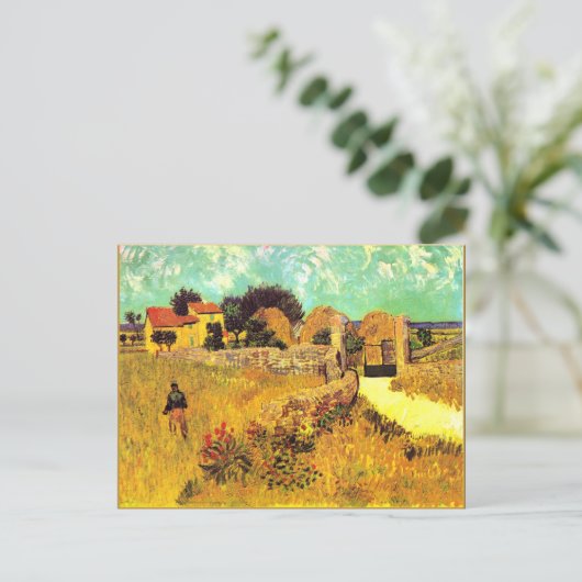 ファンゴッホ有名絵を描な'プロヴァンスのファームハウス ポストカード (スタンド正面)