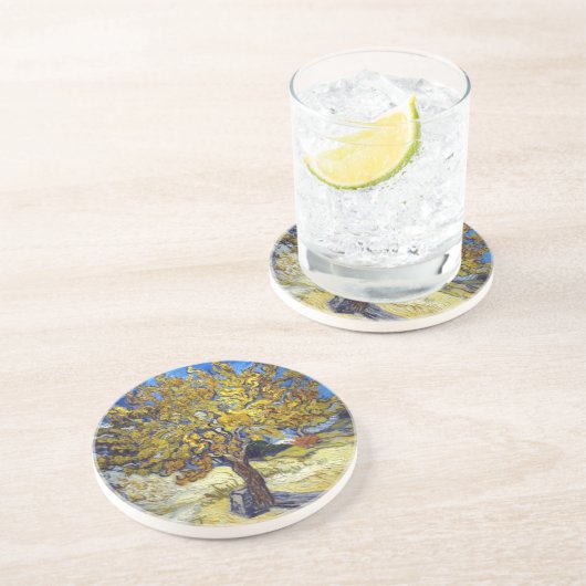 ファンゴッホ桑の木の印象主義アート コースター (側面)