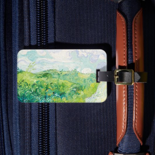 ファンゴッホ緑の小麦畑オーバー。印象主義 ラゲッジタグ (正面インサイチュ4)