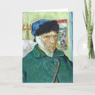 ファンゴッホ自画像の包帯された耳絵画アート カード