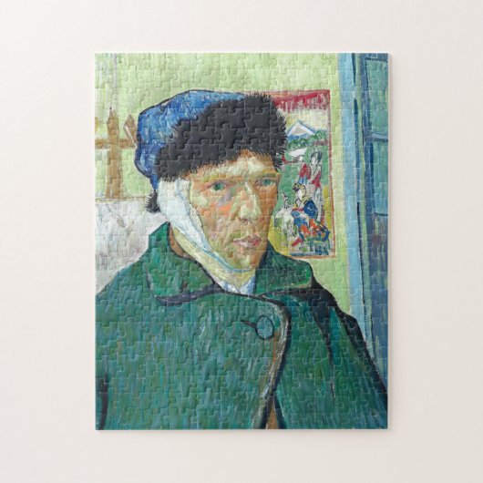 ファンゴッホ自画像の包帯された耳絵画アート ジグソーパズル (縦)