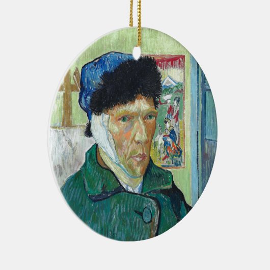 ファンゴッホ自画像の包帯された耳絵画アート セラミックオーナメント (右)