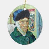 ファンゴッホ自画像の包帯された耳絵画アート セラミックオーナメント (左)
