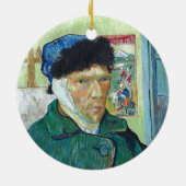 ファンゴッホ自画像の包帯された耳絵画アート セラミックオーナメント (裏面)