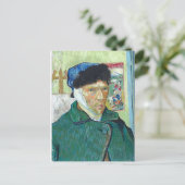 ファンゴッホ自画像の包帯された耳絵画アート ポストカード (スタンド正面)