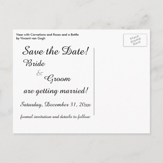 ファンゴッホ花とワインで日付を保存！ 案内ポストカード (裏面)