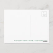 ファンゴッホ花瓶とピンクのバラのフローラ ポストカード (裏面)