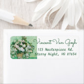 ファンゴッホ花瓶とピンクのバラのフローラ ラベル (インサイチュ)