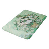 ファンゴッホ花瓶とピンクのバラのヴィンテージフラワーアート バスマット (アングル)