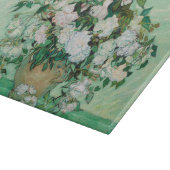 ファンゴッホ花瓶とピンクのバラの花絵画の数 カッティングボード (角)