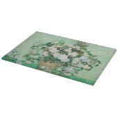 ファンゴッホ花瓶とピンクのバラの花絵画の数 カッティングボード (角)