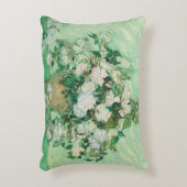 ファンゴッホ花瓶とピンクローズファインアート アクセントクッション (正面(垂直))