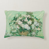 ファンゴッホ花瓶とピンクローズファインアート アクセントクッション (裏面)