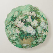 ファンゴッホ花瓶とピンクローズファインアート ラウンドクッション (裏面)