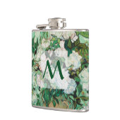 ファンゴッホ花瓶とピンクローズフローラアートモノグラム フラスク (左)