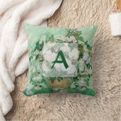 ファンゴッホ花瓶とピンクローズヴィンテージアートモノグラム クッション (ブランケット)