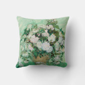 ファンゴッホ花瓶とピンクローズヴィンテージアートモノグラム クッション (裏面)