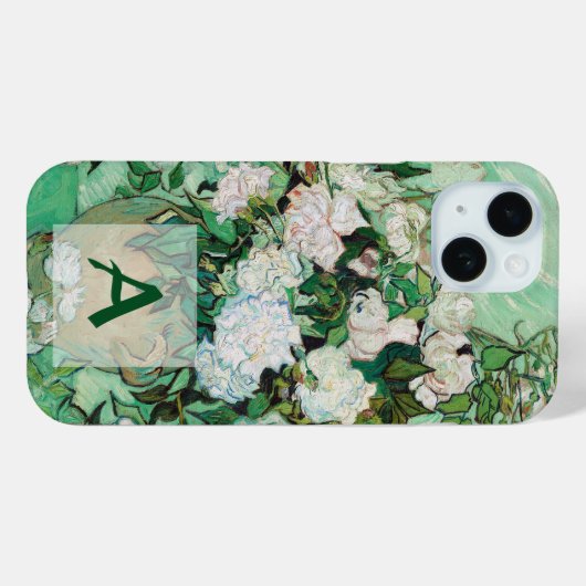 ファンゴッホ花瓶とピンクローズヴィンテージアートモノグラム Case-Mate iPhoneケース (裏面 (横))