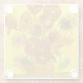 ファンゴッホ花瓶のファインアートの15ひまわり ガラスコースター (裏面)