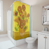 ファンゴッホ花瓶のファインアートの15ひまわり シャワーカーテン (インサイチュ)