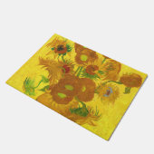 ファンゴッホ花瓶のファインアートの15ひまわり ドアマット (アングル)