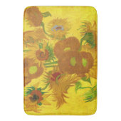 ファンゴッホ花瓶のファインアートの15ひまわり バスマット (正面縦)