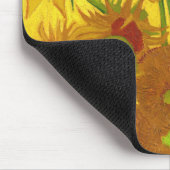 ファンゴッホ花瓶のファインアートの15ひまわり マウスパッド (コーナー)