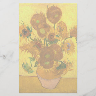 ファンゴッホ花瓶のファインアートの15ひまわり 便箋