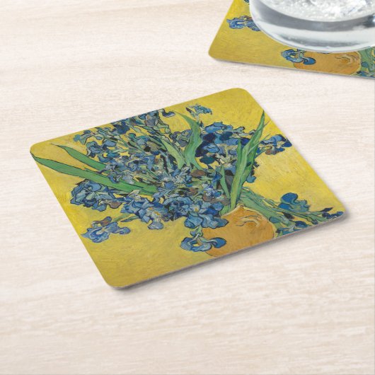 ファンゴッホ花瓶アイリスクラシックズ感圧主義 スクエアペーパーコースター (アングル)