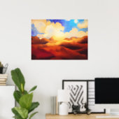 ファンゴッホ草野と美しい風景 ポスター (ホームオフィス)